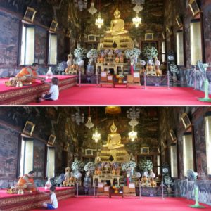 Buddhistischer Mönch beim Glück spenden